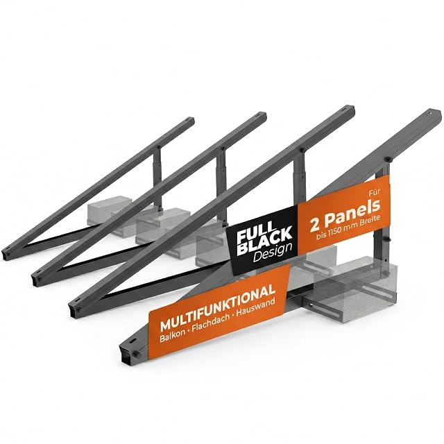 Supporto solare universale Solarway nero per balcone o tetto piano