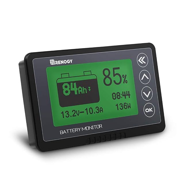 Contatore di batteria Renogy da 500 A con shunt e display