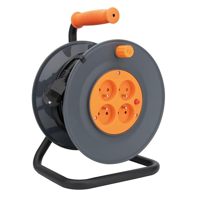 Avvolgicavo Zenitech da 25 m con quattro prese