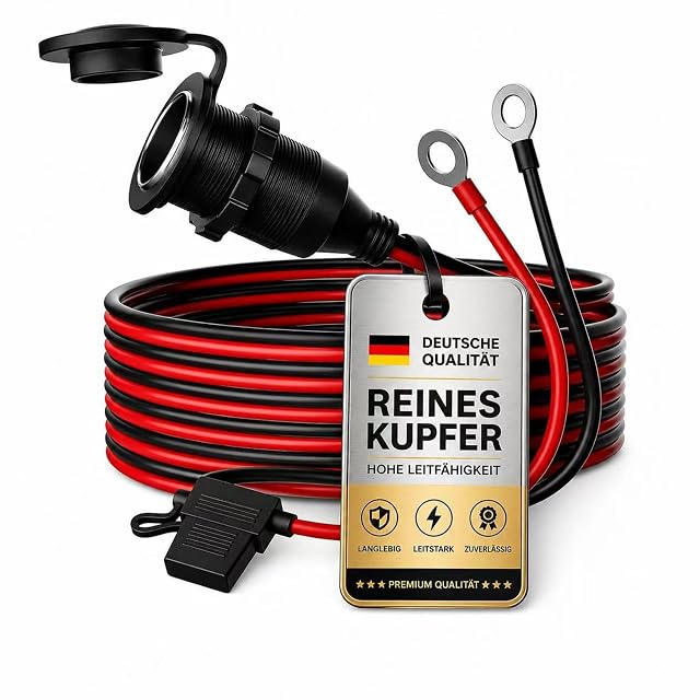 Presa per accessori 12 V RGBer con capicorda ad occhiello e fusibile in linea