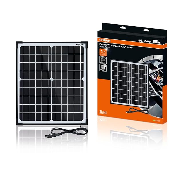 Pannello Osram BATTERYcharge SOLAR da 20 W in telaio di alluminio