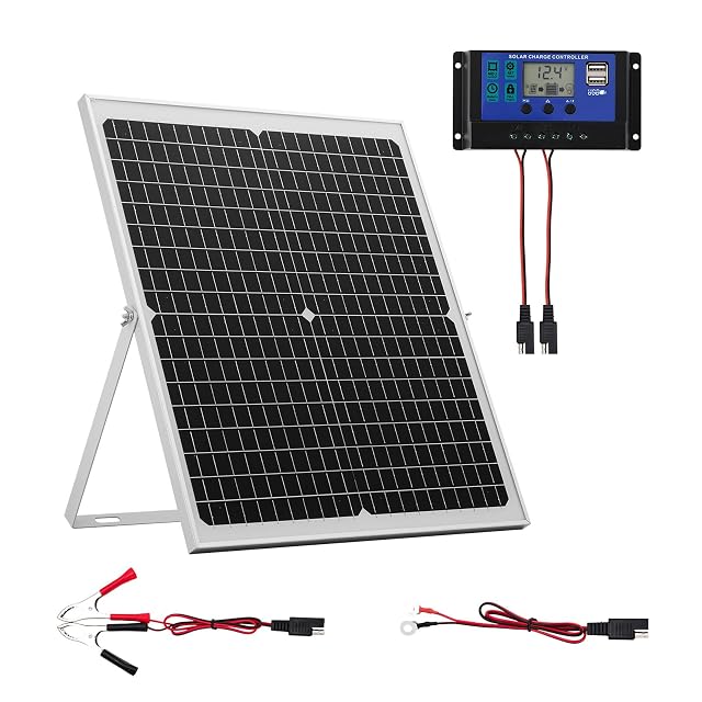 Caricatore solare per batteria VEVOR da 30 W monocristallino con supporto regolabile