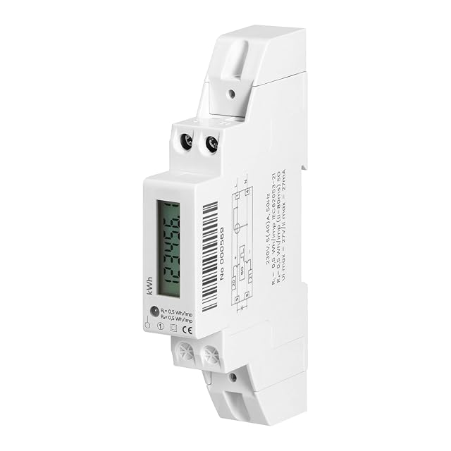 Contatore di energia monofase su guida DIN Miratic con display LCD