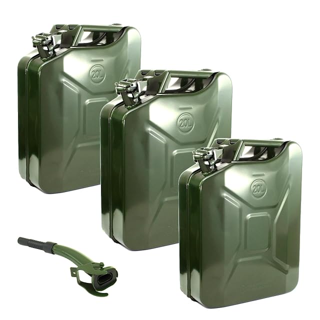 Taniche metalliche verde oliva Holmwerk da 20 litri, tre per lotto