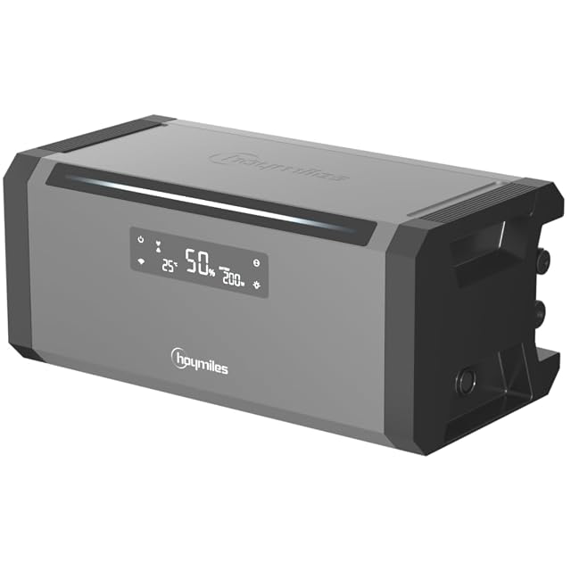 Modulo di accumulo Hoymiles HiBattery AC con i suoi accessori di fissaggio