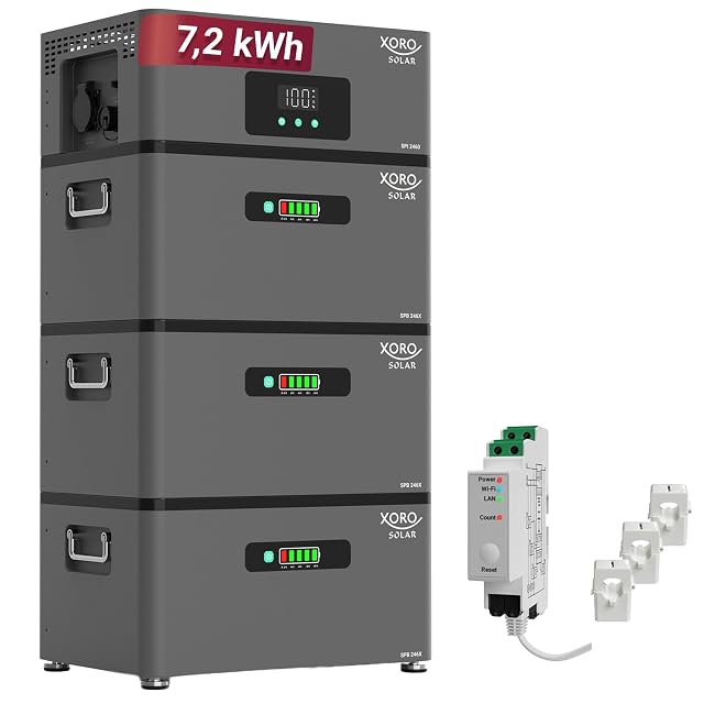 Sistema di batterie impilate XORO SOLAR ATLAS-F con il suo contatore intelligente