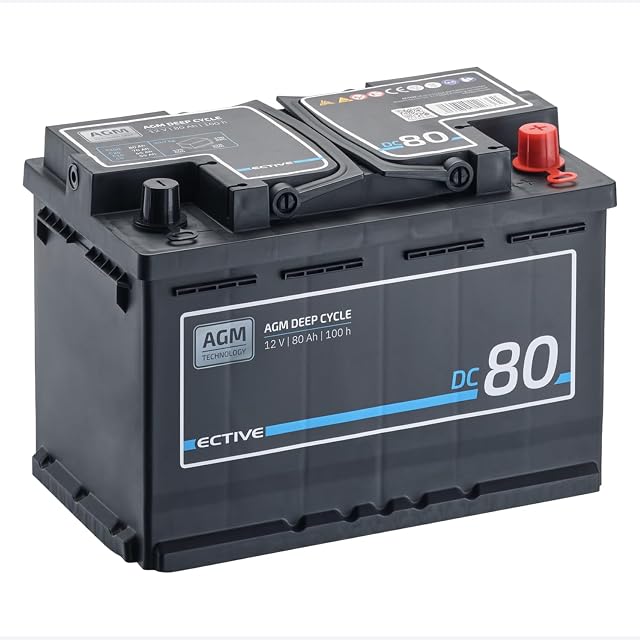 Batteria ECTIVE DC80 AGM a ciclo profondo per furgoni e barche