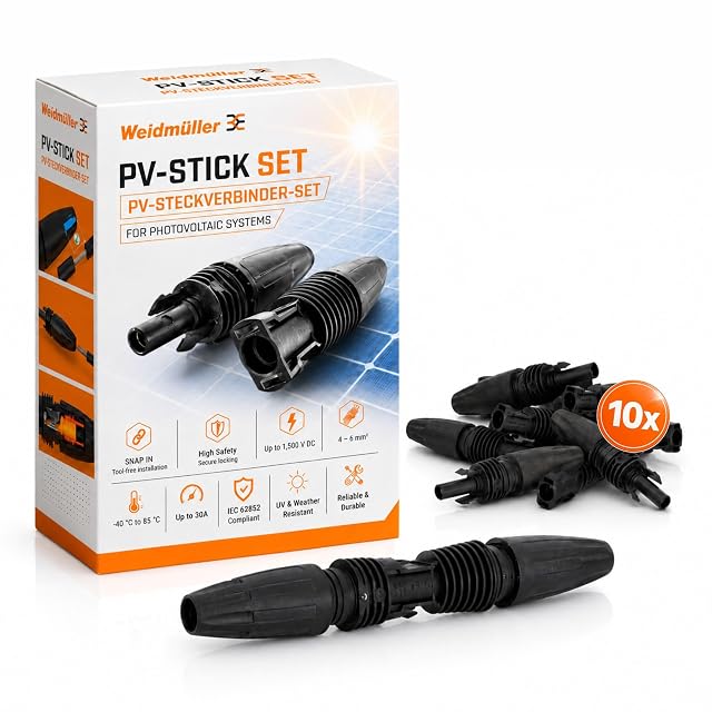 Connettori fotovoltaici a scatto Weidmüller PV-Stick