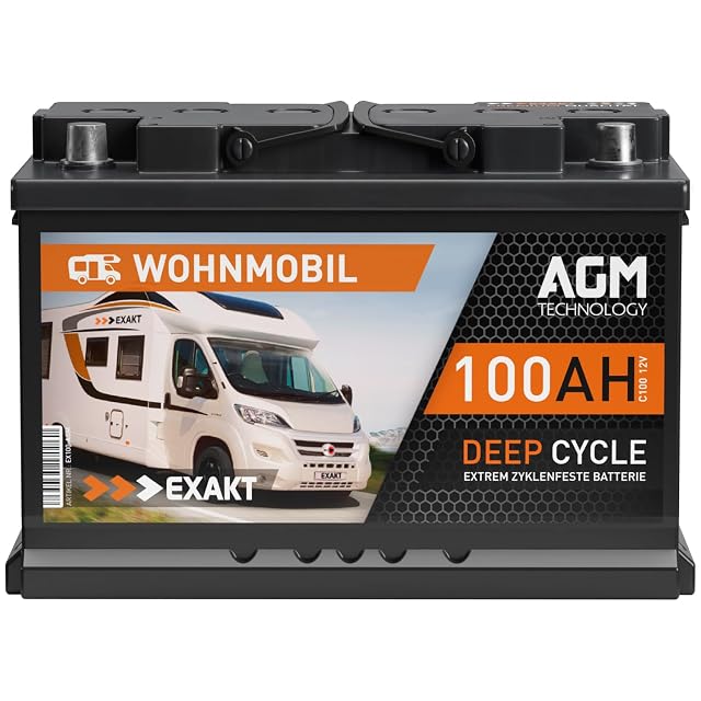 Batteria AGM VRLA EXAKT da 100 Ah per camper e barche