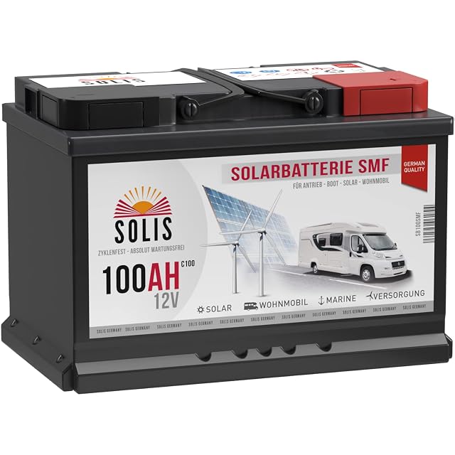 Batteria solare SOLIS da 100 Ah sigillata e senza manutenzione