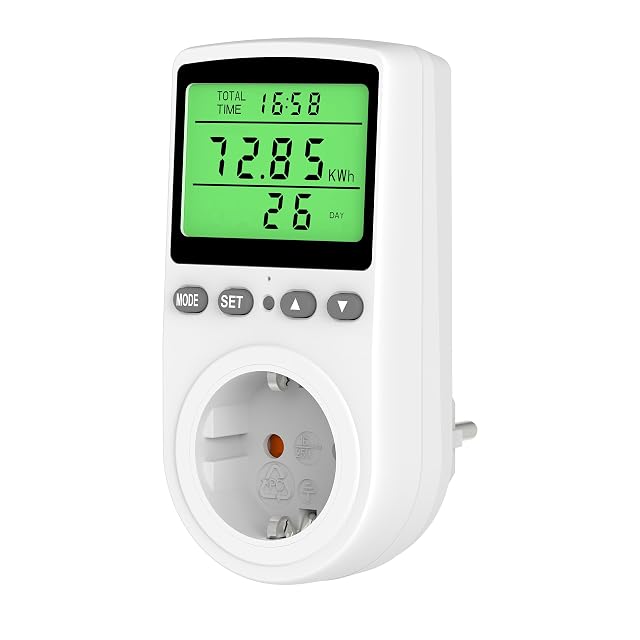Contatore di energia da presa Awootsv con display retroilluminato