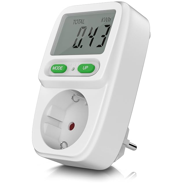 Contatore del costo dell'energia da presa CSL bianco con display da 1,9 pollici