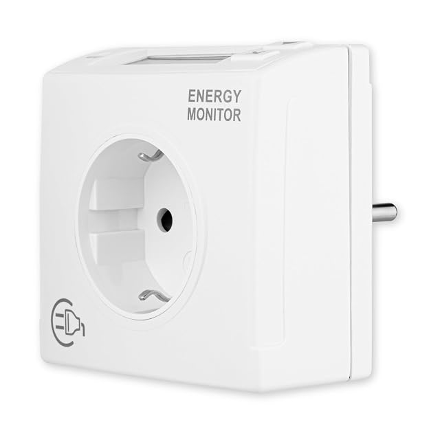 Contatore di energia da presa REV bianco con display LCD