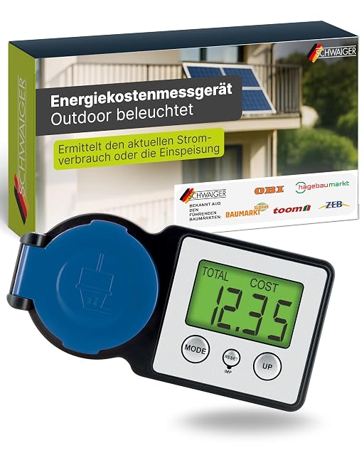 Contatore di energia e di immissione SCHWAIGER con display retroilluminato