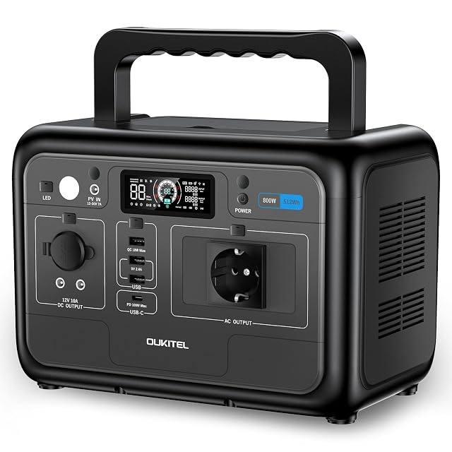 Stazione di energia portatile OUKITEL P800E con otto porte di uscita e una maniglia di trasporto