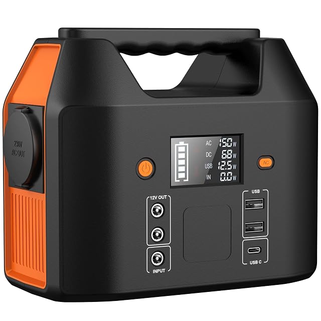 Stazione di energia portatile SinKeu R150 con display LCD e uscite USB