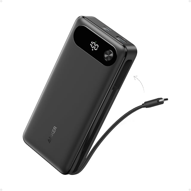 Batteria esterna Anker da 20 000 mAh e 87 W con cavo USB-C integrato