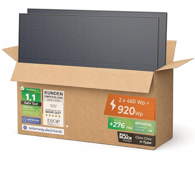 Modulo solare bifacciale Solarway da 460 W tutto nero