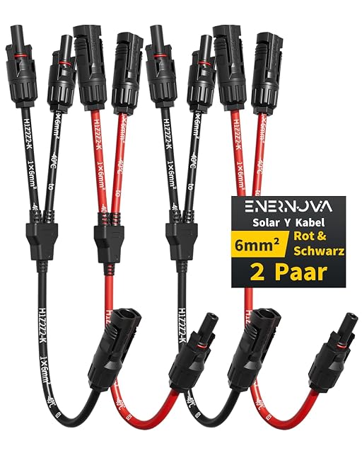 Coppia di connettori solari di derivazione a Y enernova in 6 mm²