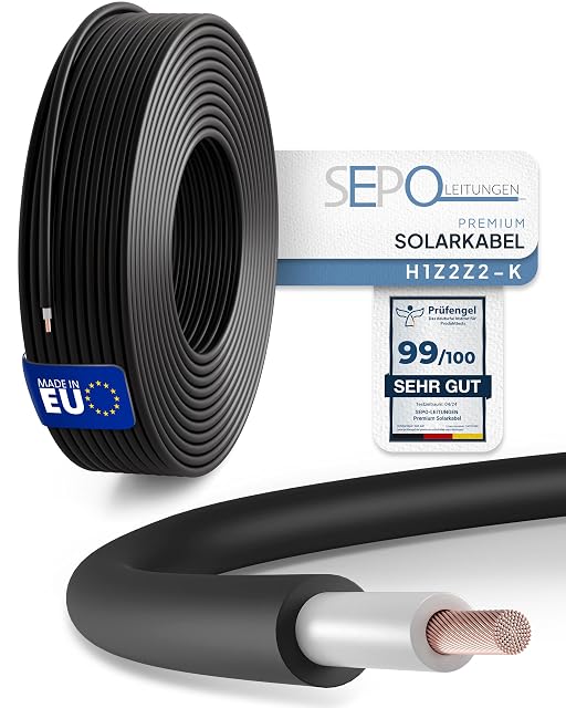 Bobina da 50 m di cavo solare nero H1Z2Z2-K SEPO-LEITUNGEN