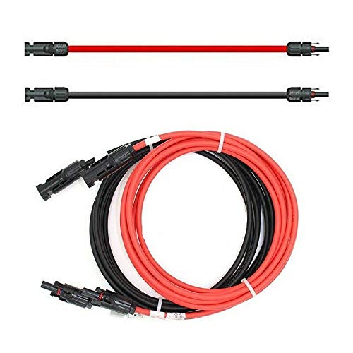Coppia di cavi solari solartronics da 10 m in rosso e nero con connettori posati