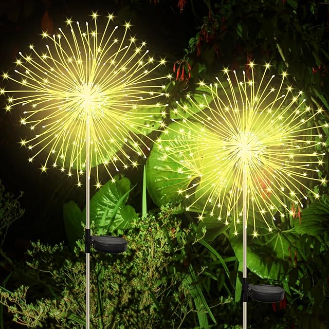 Lampade solari da giardino CNMTCCO a forma di fuoco d'artificio con rami in filo di rame