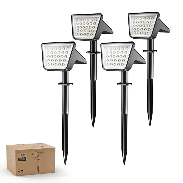 Proiettori solari da giardino Philips con 28 LED ciascuno