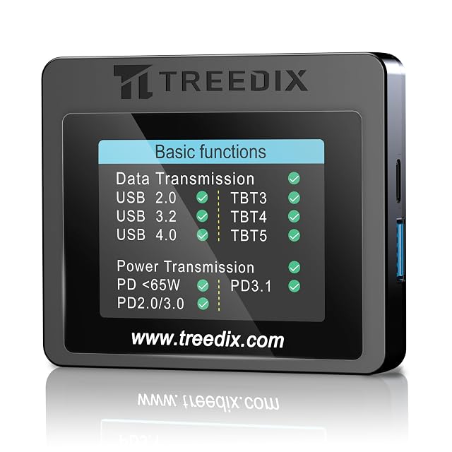 Tester di cavi USB Treedix con display a colori e più porte