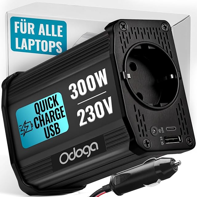Convertitore di tensione Odoga da 300 W con porte USB-C e USB-A